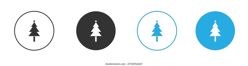 Elemento del diseño de los iconos del árbol de navidad. Ilustración vectorial sobre fondo blanco.
