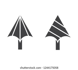 Christmas tree icons isolated on white background
