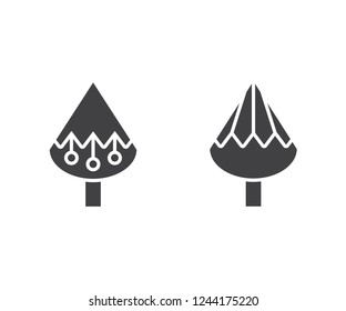 Christmas tree icons isolated on white background