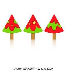 Christmas tree icons isolated on white background