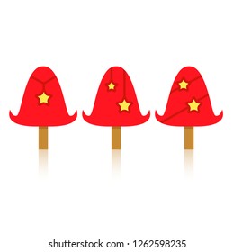 Christmas tree icons isolated on white background