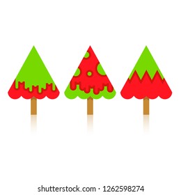 Christmas tree icons isolated on white background