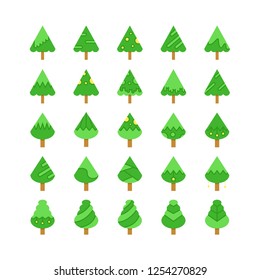 Christmas tree icons set