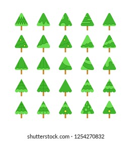 Christmas tree icons set