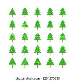 Christmas tree icons set