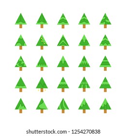 Christmas tree icons set
