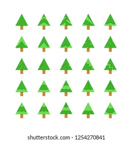 Christmas tree icons set