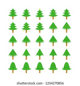 Christmas tree icons set