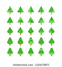 Christmas tree icons set