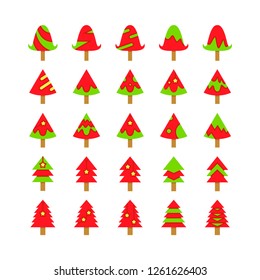 Christmas tree icons set
