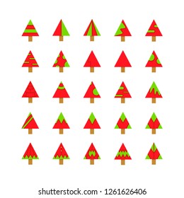 Christmas tree icons set