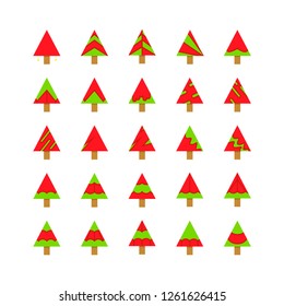 Christmas tree icons set