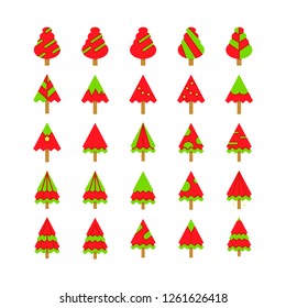 Christmas tree icons set