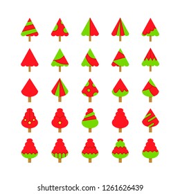 Christmas tree icons set