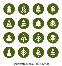 Christmas tree icons set