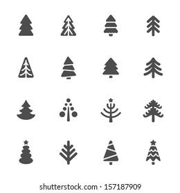 Christmas tree icons set