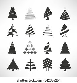 Christmas tree icons set