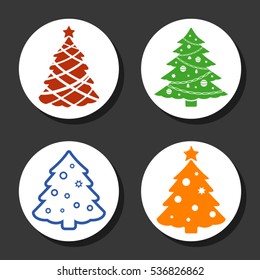 Christmas tree icons set