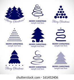 Christmas Tree Icons Set - Isolated On Background - Vector Illustration, Graphic Design Editable For Your Design