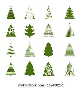 Hand Drawn Set Christmas Trees Holidays Stock Vector (Royalty Free ...