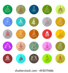 Christmas Tree Icons Set - Isolated On White Background - Vector Illustration, Graphic Design. For Web,Websites,Print,Presentation Templates,Mobile Applications And Promotional Materials 