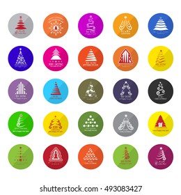 Christmas Tree Icons Set - Isolated On White Background - Vector Illustration, Graphic Design. For Web,Websites,Print,Presentation Templates,Mobile Applications And Promotional Materials 