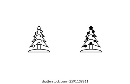 Christmas tree icons set vector stock illustration