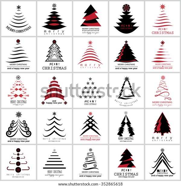 Download Christmas Tree Icons Set Vector Illustration Stock Vector Royalty Free 352865618 PSD Mockup Templates