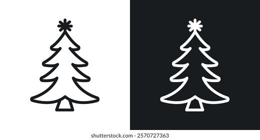 Christmas tree icons set vectors on white background.