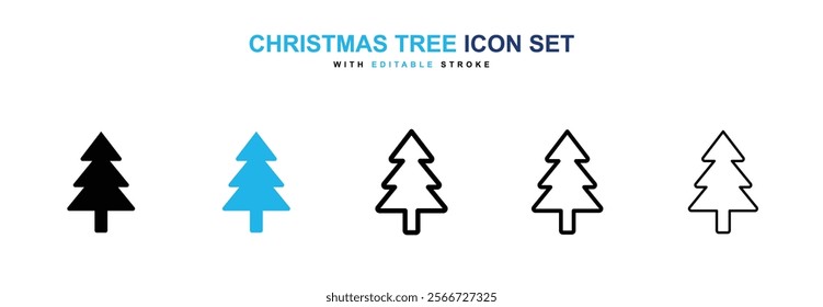 Christmas tree icons vector collection pack.