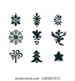 christmas tree icons vector design