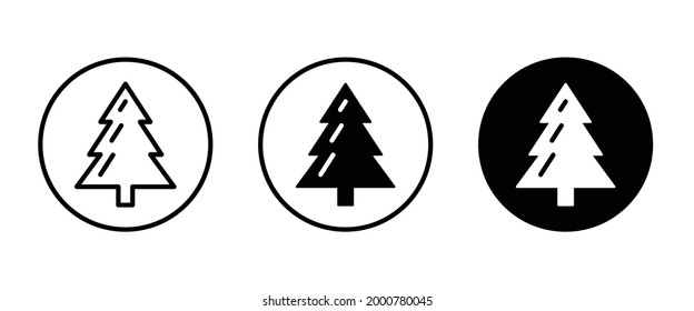 christmas tree icons vector, editable stroke