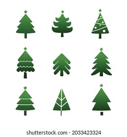 Christmas tree icons. Vector illustration