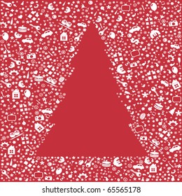 Christmas Tree From Icons, Vector Illustration