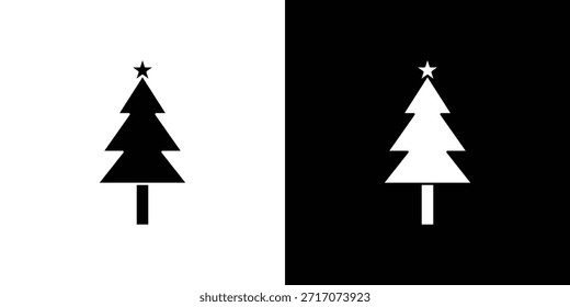 Christmas tree icons vector silhouette design. Vector flat graphic design illustration.