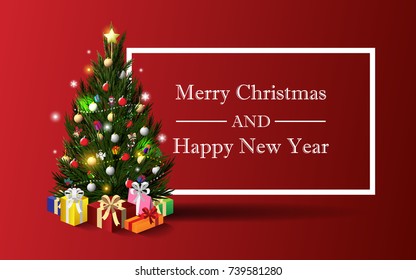 Christmas tree, illustration and background