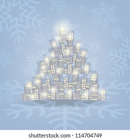 Christmas tree illustration. Christmas Card