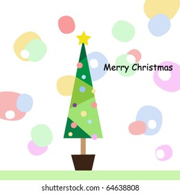 Christmas tree illustration. Christmas Card