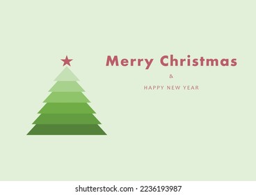 Christmas tree illustration card in green