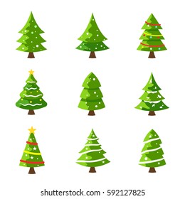 Christmas Tree Illustration. Great for greeting card, banner, web design, poster elements.