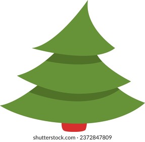 Weihnachtsbaum, Illustration oder Symbol, Vektorgrafik auf weißem Hintergrund.
