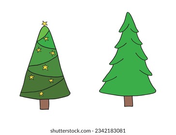 Christmas tree illustration image. 
Hand drawn image artwork of a christmas tree. 
Simple cute original logo.
Hand drawn vector illustration for posters, cards, t-shirts.