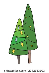 Christmas tree illustration image. 
Hand drawn image artwork of a christmas tree. 
Simple cute original logo.
Hand drawn vector illustration for posters, cards, t-shirts.