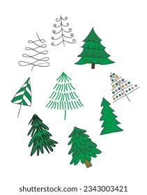 Christmas tree illustration image. 
Hand drawn image artwork of a christmas tree. 
Simple cute original logo.
Hand drawn vector illustration for posters, cards, t-shirts.