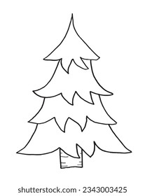 Christmas tree illustration image. 
Hand drawn image artwork of a christmas tree. 
Simple cute original logo.
Hand drawn vector illustration for posters, cards, t-shirts.