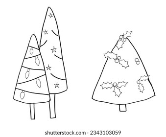 Christmas tree illustration image. 
Hand drawn image artwork of a christmas tree. 
Simple cute original logo.
Hand drawn vector illustration for posters, cards, t-shirts.