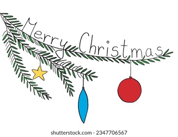 Christmas tree illustration image. 
Hand drawn image artwork of a christmas tree. 
Simple cute original logo.
Hand drawn vector illustration for posters, cards, t-shirts.