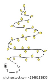 Christmas tree illustration image. 
Hand drawn image artwork of a christmas tree. 
Simple cute original logo.
Hand drawn vector illustration for posters, cards, t-shirts.
