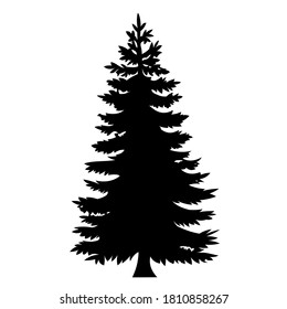 
Christmas tree illustration on black and white background