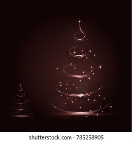 Christmas tree illustration postcard background